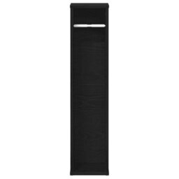 Berkfield Durable Bathroom Cabinet With Roll Holder Black 20.5X20X90 Cm - thumbnail 4