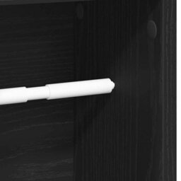 Berkfield Durable Bathroom Cabinet With Roll Holder Black 20.5X20X90 Cm - thumbnail 7
