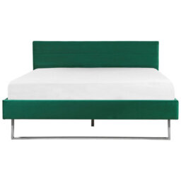 Beliani Bed Velvet Bellou 180 X 200 Cm (Eu Super King) Green - thumbnail 5