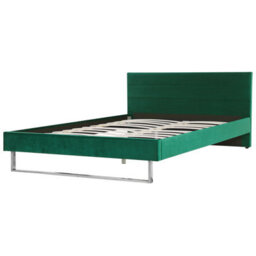 Beliani Bed Velvet Bellou 180 X 200 Cm (Eu Super King) Green - thumbnail 4