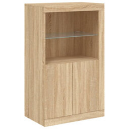 Berkfield Sideboard With Led Lights Sonoma Oak 181.5X37X100 Cm - thumbnail 9