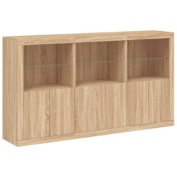 Berkfield Sideboard With Led Lights Sonoma Oak 181.5X37X100 Cm - thumbnail 3