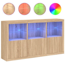 Berkfield Sideboard With Led Lights Sonoma Oak 181.5X37X100 Cm - thumbnail 2