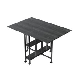 Folding Dining Table 4 Person Drop Leaf Table On Wheels Small Space Storage Unit - thumbnail 1