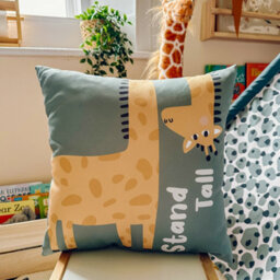 rucomfy Beanbags Rucomfy Safari Friends Cushion 40X40Cm - Soft Decorative Throw Pillow For Kids - thumbnail 1