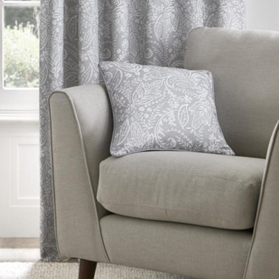 Dreams & Drapes Aveline 100% Cotton Grey Filled Cushion - image 1