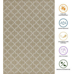 Homeart Outdoor Rugs Easy Cleaning Area Rugs For Balcony,garden,picnic,uv Weather Resistant Beige Cream, 120 X 170 Cm - thumbnail 7