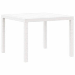 Berkfield Modern Garden Dining Set 3 Pcs White Polt Rattan - thumbnail 4