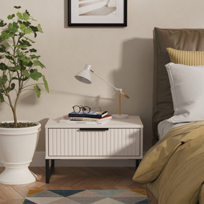 Ancona Matt Kashmir 1 Drawer Non-Extendable Side Table (H)348mm (W)575mm (D)395mm - image 1