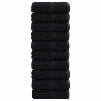 Berkfield Modern Towels 50 Pcs Black 30 X 30 Cm Cotton