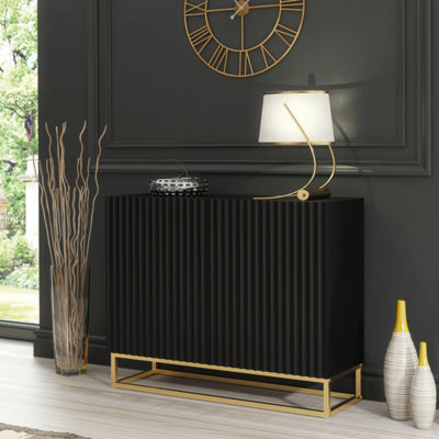 Ripple Sideboard 100Cm Black Fluted Design - Creative Furniture - image 1