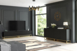 Ripple Sideboard 100Cm Black Fluted Design - Creative Furniture - thumbnail 9