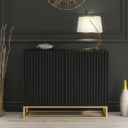 Ripple Sideboard 100Cm Black Fluted Design - Creative Furniture - thumbnail 2