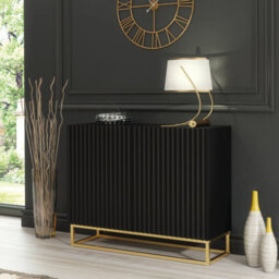 Ripple Sideboard 100Cm Black Fluted Design - Creative Furniture
