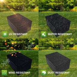 Woodside Black Small Rectangle Outdoor Garden Table Cover 1.52M X 1.04M X 0.71M - thumbnail 5