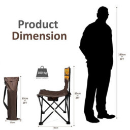 Brown Chair Folding Camping Chairs Lightweight Outdoor Patio Garden Beach Chair Fishing Seat - thumbnail 2