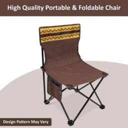 Brown Chair Folding Camping Chairs Lightweight Outdoor Patio Garden Beach Chair Fishing Seat - thumbnail 3