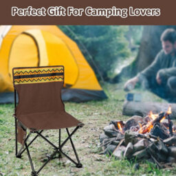 Brown Chair Folding Camping Chairs Lightweight Outdoor Patio Garden Beach Chair Fishing Seat - thumbnail 5