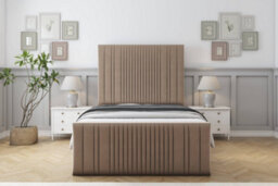"Sloomy Kingsley Mink Plush Bed Frame With Mattress With 50"" Upholstered Headboard 2'6 Small Single" - thumbnail 1
