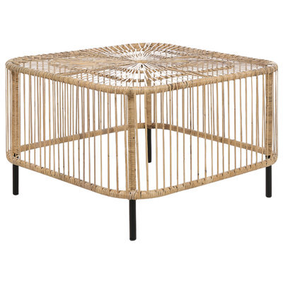 Beliani Garden Coffee Table Cesenatico 67 Cm 67 Cm Rattan Natural - image 1