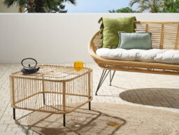 Beliani Garden Coffee Table Cesenatico 67 Cm 67 Cm Rattan Natural - thumbnail 2