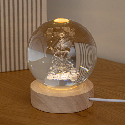 Samuel Alexander 10Cm Usb Powered Etched Christmas Tree Light Up Globe - image 1
