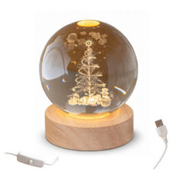 Samuel Alexander 10Cm Usb Powered Etched Christmas Tree Light Up Globe - thumbnail 9