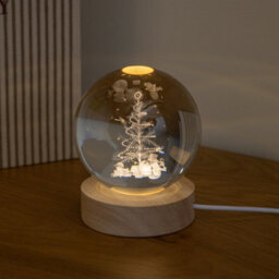 Samuel Alexander 10Cm Usb Powered Etched Christmas Tree Light Up Globe - thumbnail 3