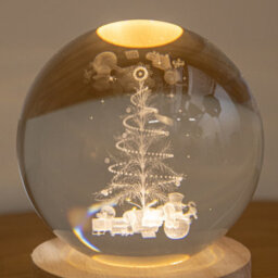 Samuel Alexander 10Cm Usb Powered Etched Christmas Tree Light Up Globe - thumbnail 4