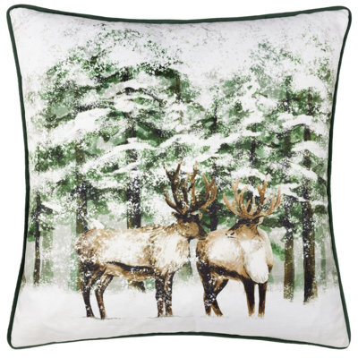 Furn. Classic Reindeer Velvet Cushion Cover - image 1