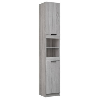Berkfield Durable Bathroom Cabinet Grey Sonoma 32X34X188.5 Cm Engineered Wood - image 1