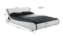 Home Detail Galactic Curved Double Bed Frame Sleek Pu Black Faux Leather With Red Trim - thumbnail 3