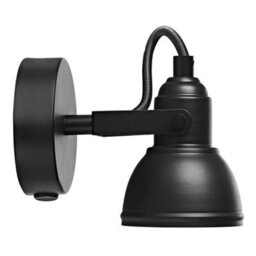 Happy Homewares Unique Industrial Designed Matt Black Switched Wall Spot Light - thumbnail 2