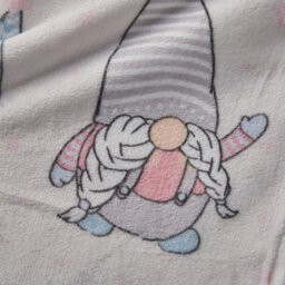 Catherine Lansfield Christmas Gnomes Fleece Cosy Blanket Throw Pink - thumbnail 3