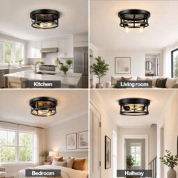 Emitto E27 Adjustable Metal Cage Ceiling Light - thumbnail 7