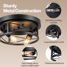 Emitto E27 Adjustable Metal Cage Ceiling Light - thumbnail 5
