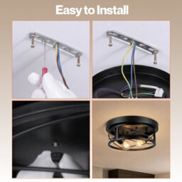 Emitto E27 Adjustable Metal Cage Ceiling Light - thumbnail 9