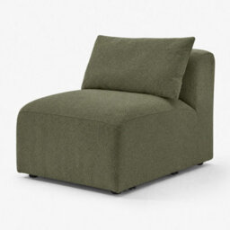 Furniturebox Uk Drift Green Boucle Armless Armchair For Modular Sofa - thumbnail 3