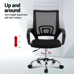 Style 2 - Black  Swivel Mesh Ergonomic Home Office Chair Computer Desk Chair - thumbnail 3