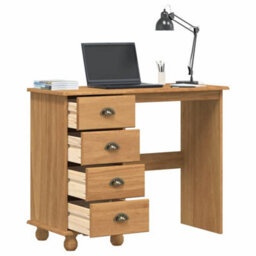 Berkfield Desk 'askim'with Drawers 95X40X75 Cm Solid Wood Pine - thumbnail 3