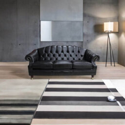 Chesterfield 3 Seater Old English Black Leather Sofa Settee Bespoke In Victoria Style - thumbnail 5