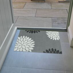 Recylon Grey Floral Heavy Duty Mat, 75Cm X 50Cm - thumbnail 2