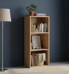 Deenz 3-Compartment Wooden Bookcase Shelving Unit Open Luder Cube Modern Home Freestanding Storage Tier Living Room Oak 80X30X24Cm - thumbnail 4