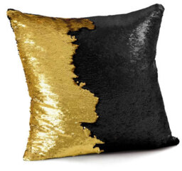 Velosso Two-Tone Sequins Decorative Cushion, Reversible Sparkly Fabric, Zip Closure, Machine Washable - Multicolour - thumbnail 2