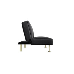 LPD Burlington Black Velvet Sofa Bed - Modern Design With Brushed Gold Finish - thumbnail 3