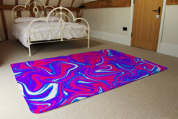 Benjamin Tate Design Pink & Blue Marble Special Soft Home Rug - thumbnail 3