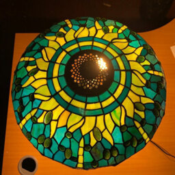 Ceiling Lamp Antique Style Dragonfly 16 Inch Stained Glass Shade Green - thumbnail 7