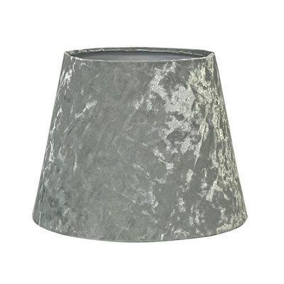 "11"" Silver Velvet Drum Lampshade Dual Purpose Ceiling Or Table Light Shade, Modern Style (Multi Sizes & Colours Available)" - image 1