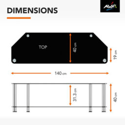 "Avf Classic 1.4M Glass Corner Tv Stand For Tvs Up To 65"" - Black & Chrome" - thumbnail 6