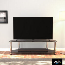 "Avf Classic 1.4M Glass Corner Tv Stand For Tvs Up To 65"" - Black & Chrome" - thumbnail 4